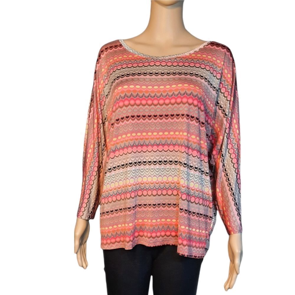 Tribal Shirt Pink Multi Color Womens Size Large